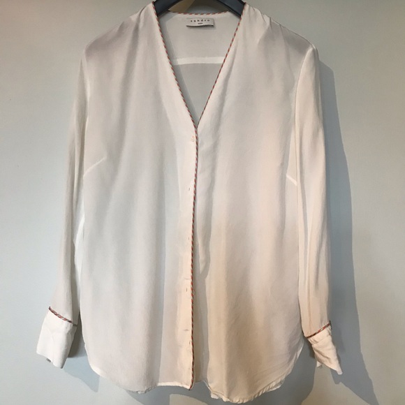 Sandro White Silk Blouse (size 1) - Picture 1 of 1